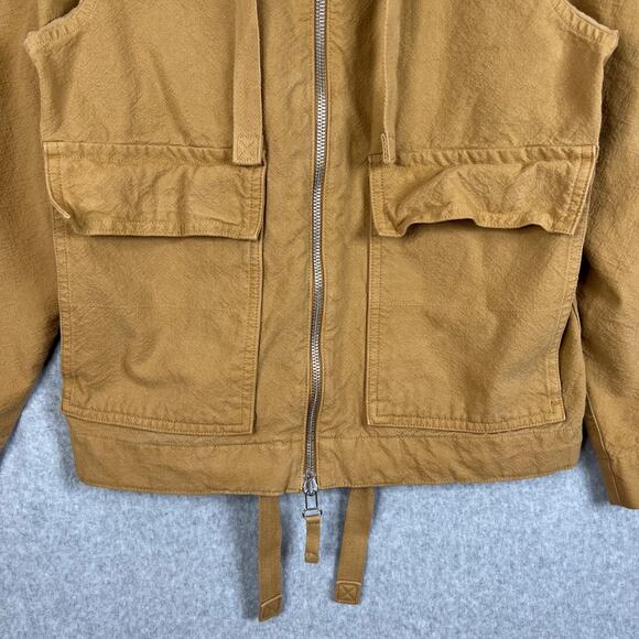 Everlane Beige The Canvas Organic Cotton Full Zip Hooded Anorak Jacket Sz Medium - Picture 4 of 12